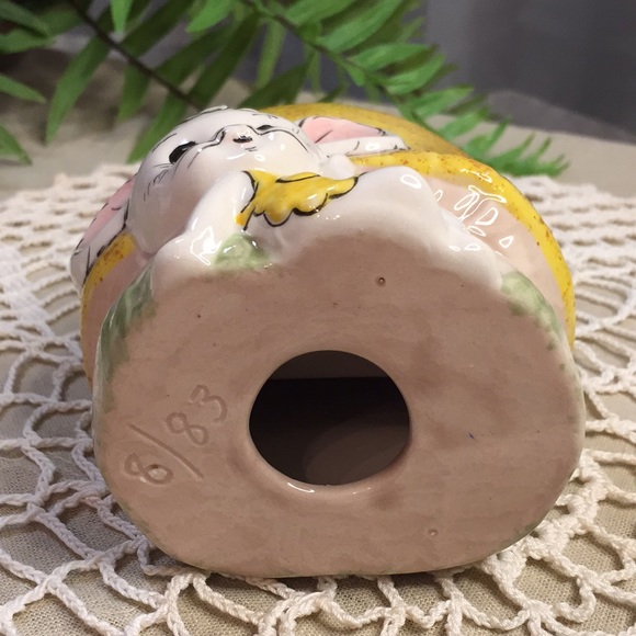 Vintage Mouse And Mushroom Napkin Holder Hand Painted 1983 - Picture 9 of 12